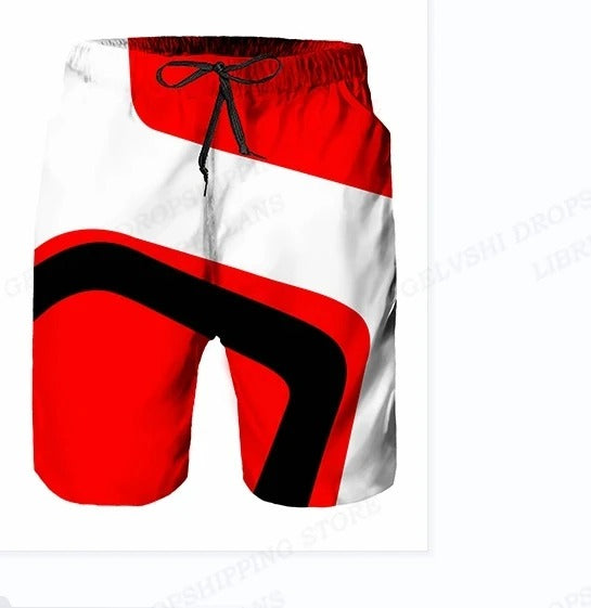 Heren Zomer Zwembroek Met Trekkoord En Grafisch Design